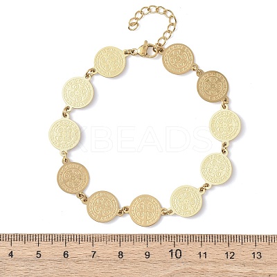 Religion 304 Stainless Steel Link Chain Bracelets for Women BJEW-F524-01G-1