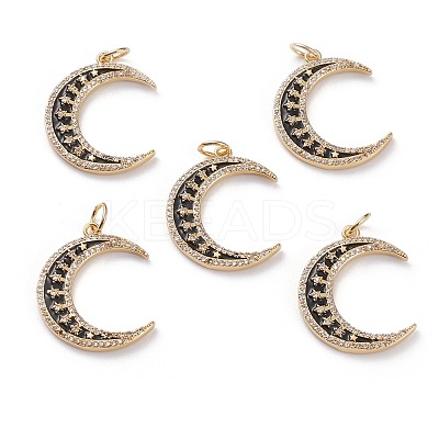 Brass Micro Pave Clear Cubic Zirconia Pendants KK-C100-20G-1
