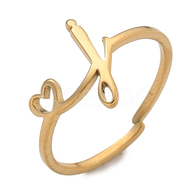304 Stainless Steel Cuff Rings for Women RJEW-D285-01G-J-1