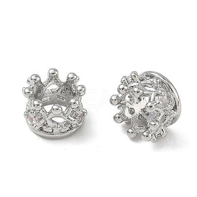 SHEGRACE Brass Micro Pave Clear Cubic Zirconia European Beads XGRQ4G919-685P-1