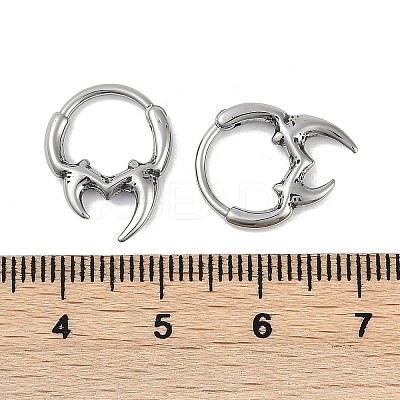 Horn 316 Surgical Stainless Steel Hoop Earrings EJEW-G416-28AS-1