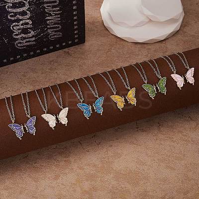 2Pcs Matching Butterfly Pendant Necklaces Set JN1033A-1-1