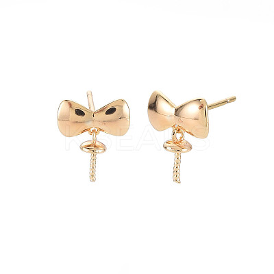 Brass Stud Earring Findings KK-S364-044-1