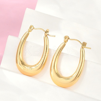 304 Stainless Steel Rhinestone Hoop Earrings for Women EJEW-U046-08B-G-1