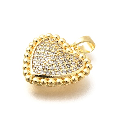 Brass Micro Pave Cubic Zirconia Pendants KK-G519-17G-1