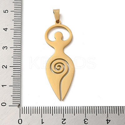 304 Stainless Steel Pendants STAS-O005-06G-1