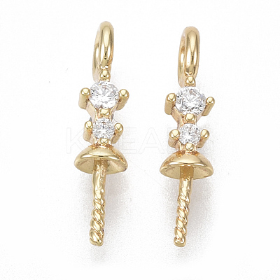 Brass Micro Pave Cubic Zirconia Peg Bails Charms KK-S356-046G-NF-1