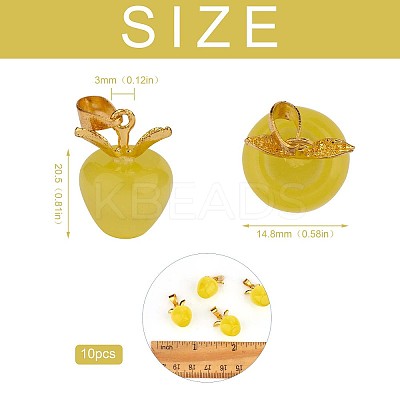 10Pcs Apple Gemstone Charm Pendant Crystal Quartz Healing Natural Stone Pendants Opal Buckle for Jewelry Necklace Earring Making Crafts JX526E-1