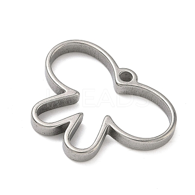 Butterfly 304 Stainless Steel Open Back Bezel Pendants STAS-K279-03A-P-1