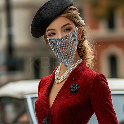 Triangle Alloy Headwear Masquerade Masks AJEW-WH20067-054EB-1