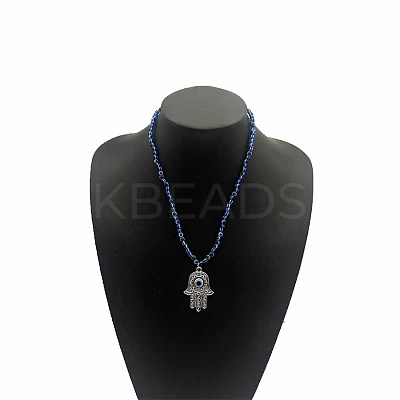 Alloy Evil Eye Pendant Multi-eye Beaded Necklaces WN1108-2-1