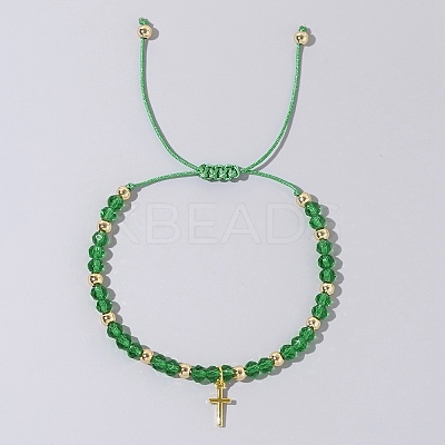 Bohemian Style Glass Braided Bead Bracelets for Women WV4296-3-1