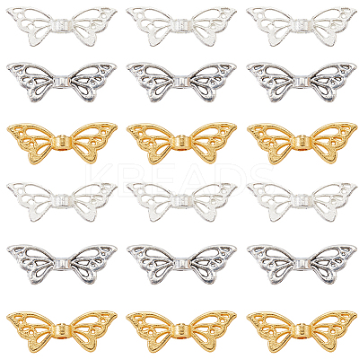 150Pcs 3 Colors Zinc Alloy Butterfly Beads FIND-SC0011-83-1