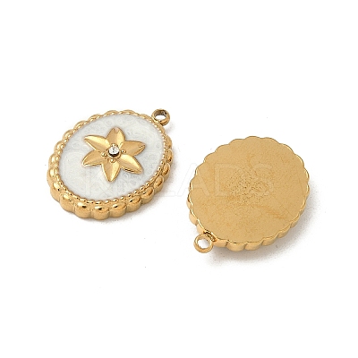 304 Stainless Steel Enamel Pendants STAS-V015-36G-1