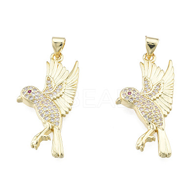 Brass Micro Pave Clear Cubic Zirconia Pendants ZIRC-N039-254-1