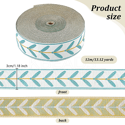 12M Polyester Jacquard Leaf Ribbon OCOR-OC0001-46A-1