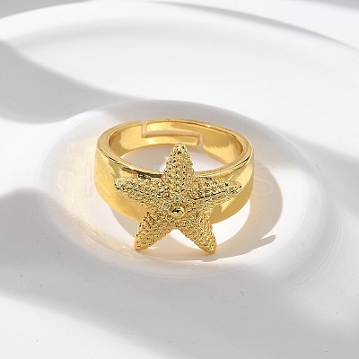 Brass Cuff Rings for Women RJEW-U041-20G-1