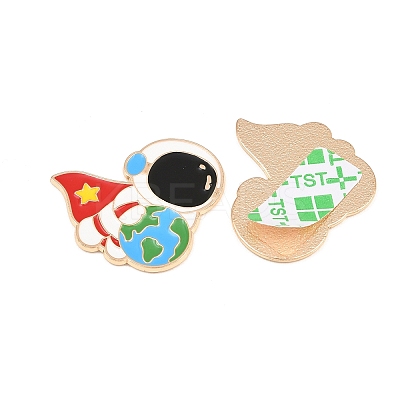 Space Astronauts Alloy Enamel Cabochons AL-CBA1A6F-07KCG-E-1