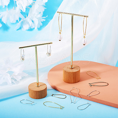 Brass Hoop Earrings Findings Kidney Ear Wires KK-TA0007-10-1