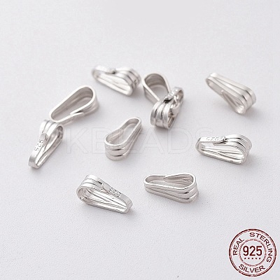 Anti-Tarnish Rhodium Plated 925 Sterling Silver Snap on Pendant Bails STER-I005-25P-1