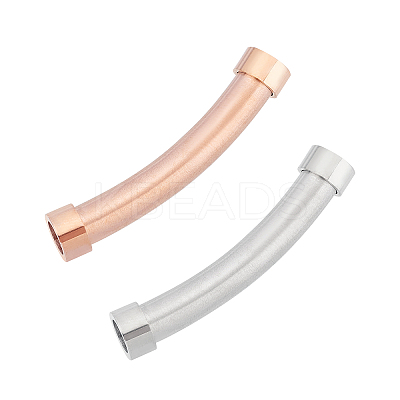 2Pcs 2 Styles 304 Stainless Steel Tube Beads STAS-UN0020-72-1
