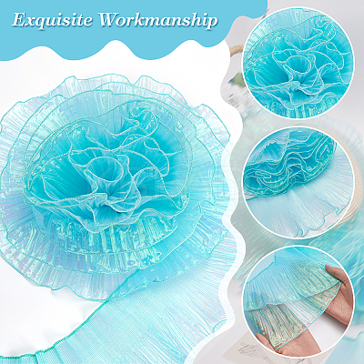 Gradient Color Organza Pleated Lace Ribbon DIY-GA0005-88A-1