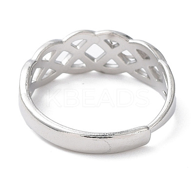 Non-Tarnish 304 Stainless Steel Hollow Sailor's Knot Adjustable Rings RJEW-D006-21P-1