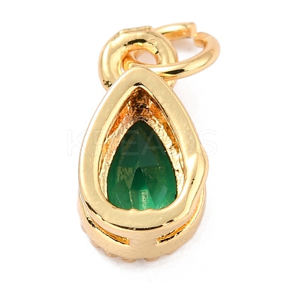 Real 18K Gold Plated Brass Inlaid Cubic Zirconia Charms ZIRC-L100-077G-1