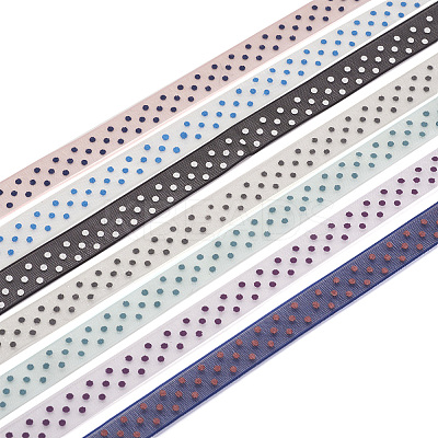 70 Yards 7 Colors Polka Dot Print Nylon Ribbons OCOR-TA0001-61-1