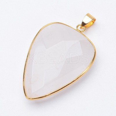 Faceted Natural Quartz Crystal Pendants X-G-F340-02C-1