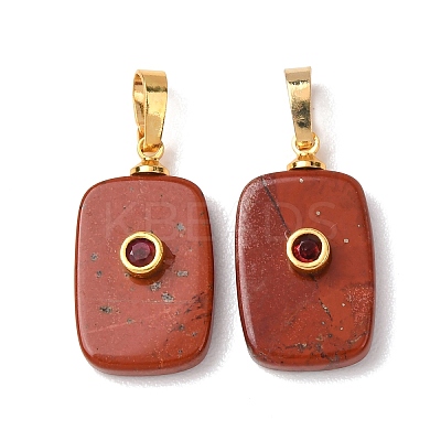 Natural Red Jasper Pendants G-P628-01G-01-1