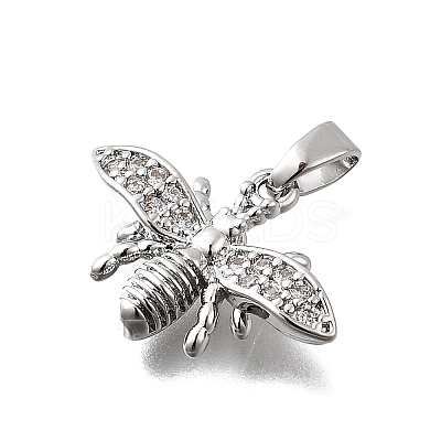 Brass Micro Pave Cubic Zirconia Pendants KK-P336-16C-P-1