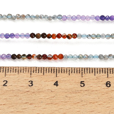 Gradient Color Natural Apatite & Carnelian & Dyed White Jade Beads Strands GG-CBA1668-A07-2mm-1