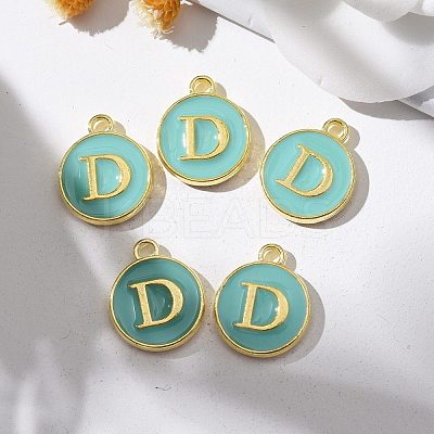 Golden Plated Alloy Enamel Charms X-ENAM-S118-05D-1