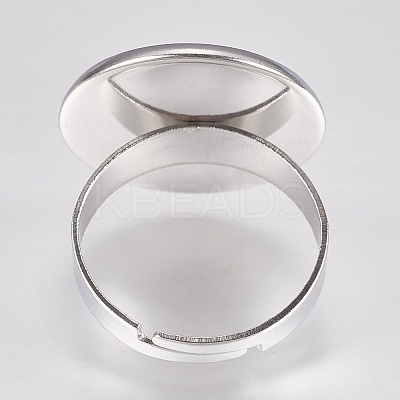 Tarnish Resistant 304 Stainless Steel Pad Ring Settings STAS-G173-19P-18mm-1