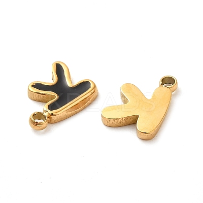 304 Stainless Steel Enamel Charms STAS-L022-292G-K-1
