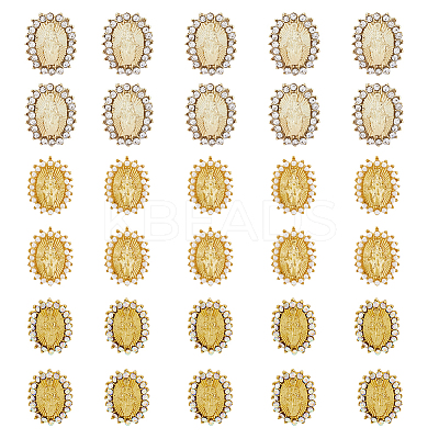 30Pcs 3 Style Alloy Rhinestone Cabochons MRMJ-HY0001-07-1