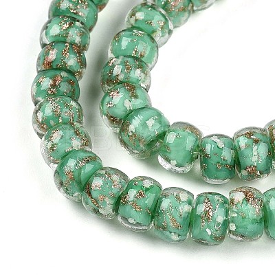 Luminous Handmade Gold Foil Glass Beads Strands FOIL-N029-02A-06-1