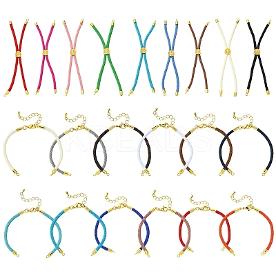 12Pcs 3 Colors Nylon Cords Bracelet Makings Fit for Connector Charms AJEW-YW0001-40B-1