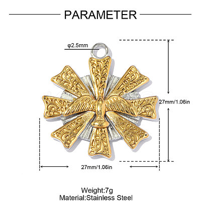304 Stainless Steel Pendants STAS-OY018-23G-1