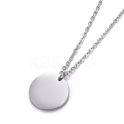 Non-Tarnish 304 Stainless Steel Cable Chains Pendant Necklaces NJEW-F267-15P-1