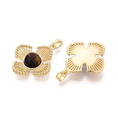 Natural Tiger Eye Pendants KK-N287-07G-03-1