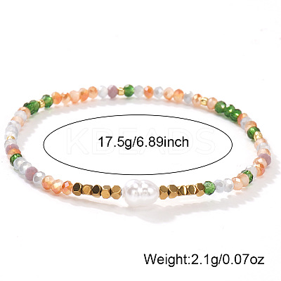 3Pcs Vintage Elegant Imitation Pearl & Glass Beaded Stretch Bracelet Sets for Women VO3069-1-1