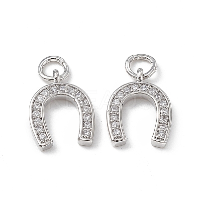 Brass Micro Pave Cubic Zirconia Charms KK-E068-VB277-1