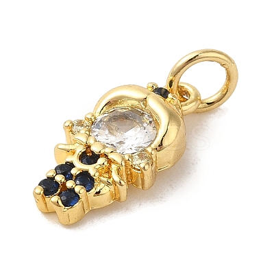 Brass Micro Pave Clear Cubic Zirconia Pendants KK-R162-021A-G-1