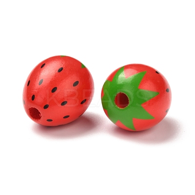 Spray Painted Natural Wood Beads WOOD-C007-02-1