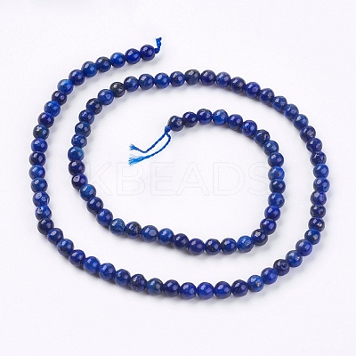 Dyed Natural Lapis Lazuli Bead Strands G-R173-6mm-01-1