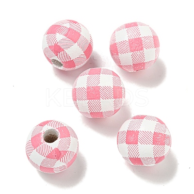Printed Wood European Beads WOOD-G022-13N-1