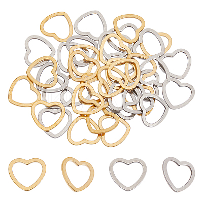 40Pcs 2 Colors 201 Stainless Steel Linking Rings STAS-GL0001-05-1