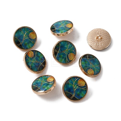 Alloy Enamel Shank Buttons BUTT-WH0015-52C-1